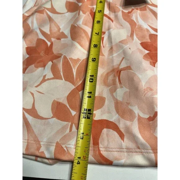 Adidas Floral Peachy Sleeveless Polo Shirt Sz M; Skort Sz S Golf Tennis Athletic